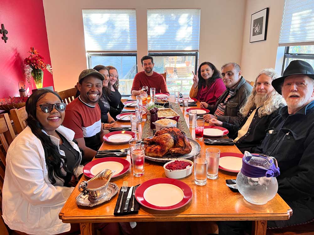 Students participating in the Thanksgiving in an American Home program as part of International Students and Scholars at the University of Arkansas